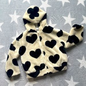 SHEIN GIRLS Zip Up Faux Fur Hooded Coat